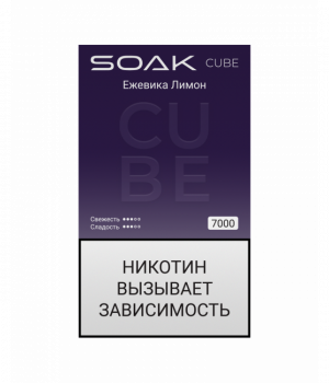 Электронная сигарета Soak Cube - Ежевика Лимон, 7000 затяжек